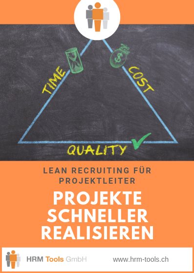 Lean Recruiting - Dreieck mit drei Projektvariablen Time, Cost, Quality